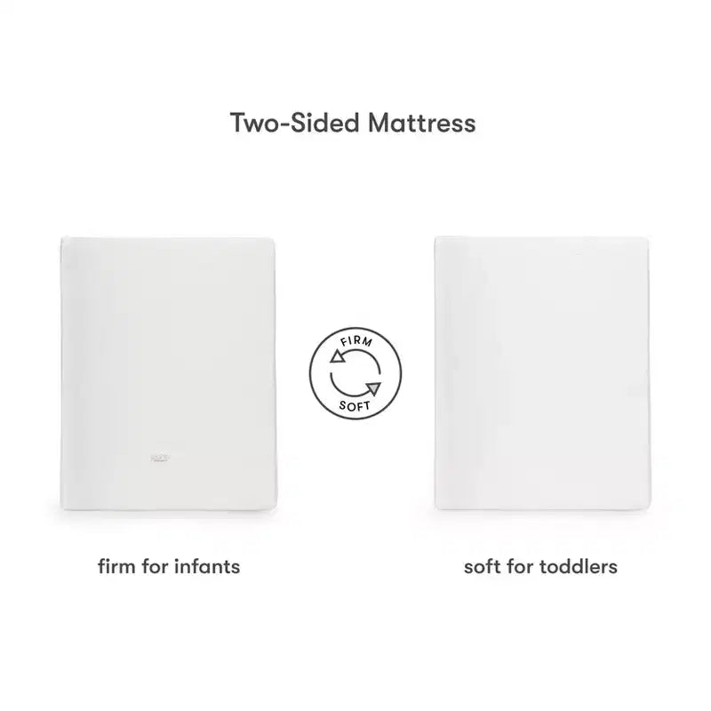 Colchón Babyletto Pure Core para cuna tipo Midi de 4" con funda acolchada híbrida impermeable: firmeza media, 100% algodón orgánico, transpirable, espuma