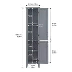Mercer Mueble de Almacenamiento Alto de Madera de Estilo Moderno de Mediados de Siglo Gris - Elegant Home Fashions