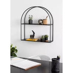 Estante arqueado de metal Monroe negro de 24 x 26 pulgadas - Kate & Laurel All Things Decor: Almacenamiento moderno, diseño abierto, fácil de montar