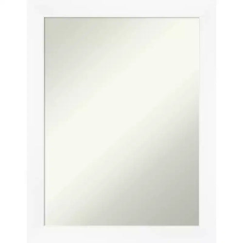 21" x 27" Non-Beveled Cabinet White Narrow Wall Mirror - Amanti Art: Modern Rectangle, Polystyrene Frame