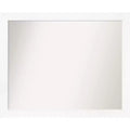 31" x 25" Non-Beveled Cabinet White Narrow Wall Mirror - Amanti Art