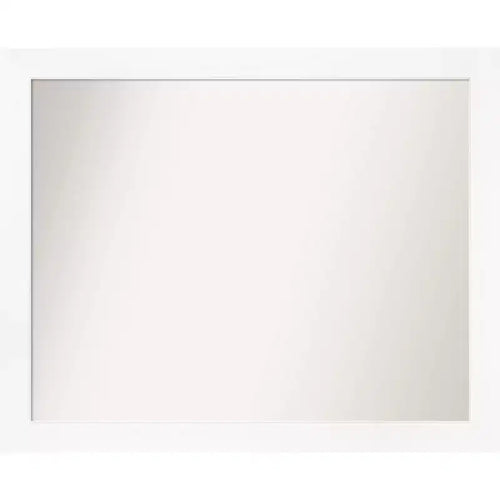31" x 25" Non-Beveled Cabinet White Narrow Wall Mirror - Amanti Art
