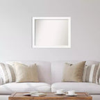 Espejo de pared estrecho blanco para gabinete, sin bisel, de 31 x 25 pulgadas - Amanti Art