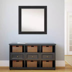 Espejo de pared de baño negro Amanti Art de 32" x 32" con borde sin bisel