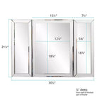 Espejo de baño rectangular Howard Elliott Trípoli transparente: moderno, independiente, de cristal, no requiere montaje