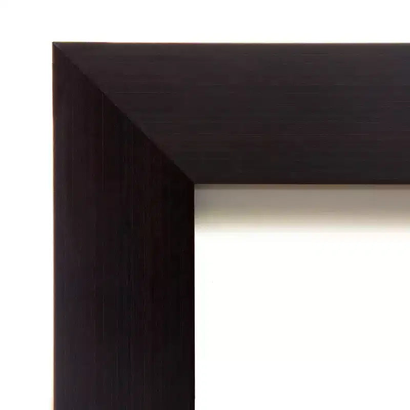 Espejo de pared de madera Espresso Portico sin bisel de 24 x 30 pulgadas - Amanti Art: Tocador rectangular moderno, incluye herrajes de montaje