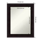 Espejo de pared de madera Espresso Portico sin bisel de 24 x 30 pulgadas - Amanti Art: Tocador rectangular moderno, incluye herrajes de montaje