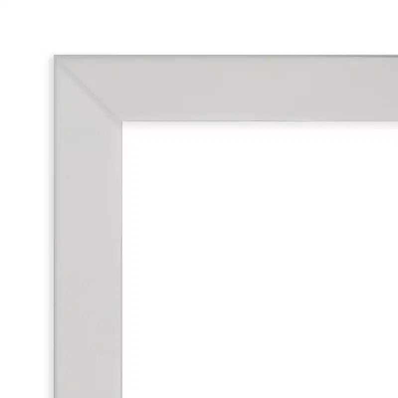 Espejo de baño de pared de madera plateada Svelte sin bisel de 30" x 24" - Amanti Art: Rectangular moderno, para montaje en pared