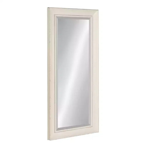 Espejo de pared enmarcado Macon de 16 x 36 pulgadas, blanco, de Kate and Laurel: Estilo moderno, vidrio biselado, no requiere montaje