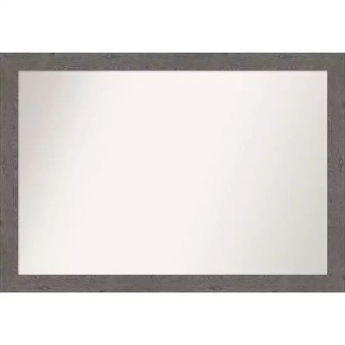 40" x 28" Non-Beveled Rustic Plank Gray Narrow Wall Mirror - Amanti Art