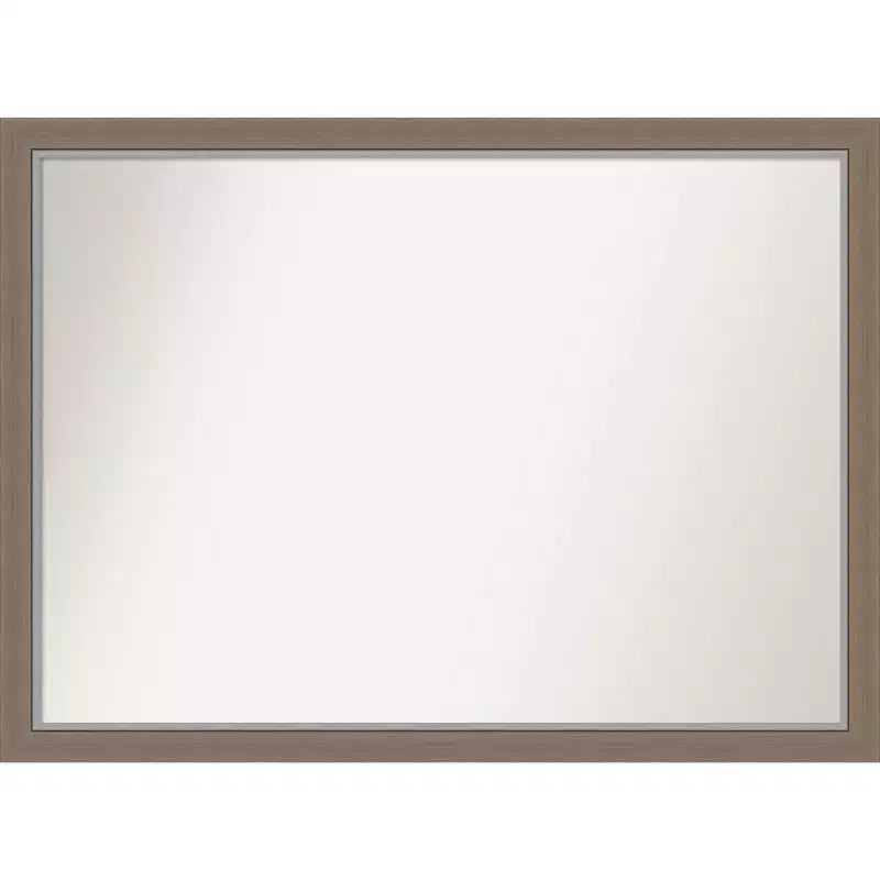 41" x 30" Non-Beveled Eva Narrow Bathroom Wall Mirror Brown - Amanti Art: Rectangle, Polystyrene Frame, Wall Mounted
