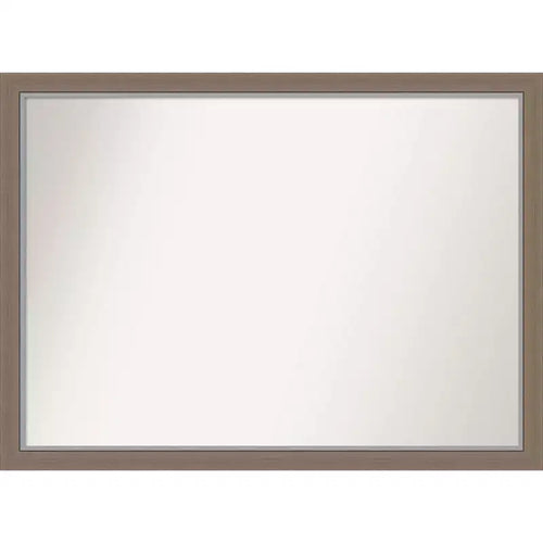 41" x 30" Non-Beveled Eva Narrow Bathroom Wall Mirror Brown - Amanti Art: Rectangle, Polystyrene Frame, Wall Mounted