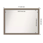 Espejo de pared estrecho sin bisel para baño Eva, de 41" x 30" (marrón) - Amanti Art: Rectangular, marco de poliestireno, montado en la pared
