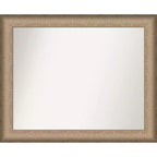 33" x 27" Elegant Bathroom Wall Mirror Brushed Bronze - Amanti Art: Polystyrene Frame, Wall Mount