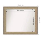 Espejo de pared elegante para baño de 33" x 27" en bronce cepillado - Amanti Art: marco de poliestireno, montaje en pared