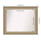 Espejo de pared elegante para baño de 33" x 27" en bronce cepillado - Amanti Art: marco de poliestireno, montaje en pared