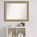Espejo de pared elegante para baño de 33" x 27" en bronce cepillado - Amanti Art: marco de poliestireno, montaje en pared