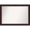 40" x 28" Non-Beveled Signore Bronze Wood Bathroom Wall Mirror - Amanti Art: Includes Mounting Hardware, Wall Mount