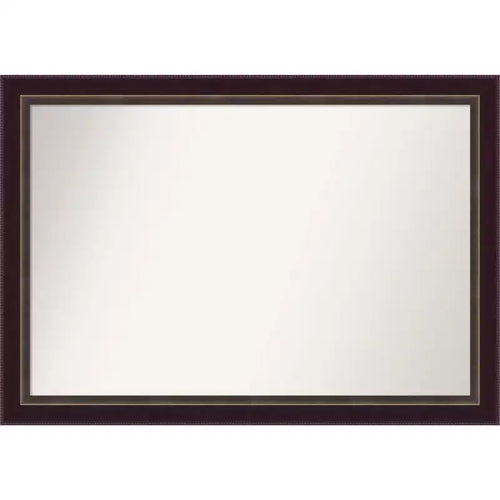 40" x 28" Non-Beveled Signore Bronze Wood Bathroom Wall Mirror - Amanti Art: Includes Mounting Hardware, Wall Mount