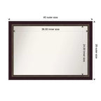 Espejo de pared de baño de madera bronce Signore sin bisel de 40" x 28" - Amanti Art: Incluye accesorios de montaje, soporte de pared