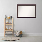 Espejo de pared de baño de madera bronce Signore sin bisel de 40" x 28" - Amanti Art: Incluye accesorios de montaje, soporte de pared