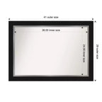 Espejo de pared de baño Eva no biselado de 42" x 30" negro - Amanti Art: Rectangular moderno, montado en la pared