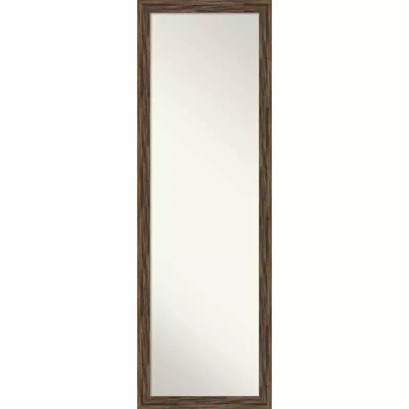 17" x 51" Regis Narrow Framed Full Length Mirror, Light Brown - Amanti Art: Door/Wall Mount, Wood Frame