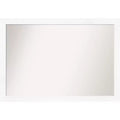 39" x 27" Non-Beveled Cabinet White Narrow Wall Mirror - Amanti Art: Modern Style, Polystyrene Frame, Includes Mount Hardware