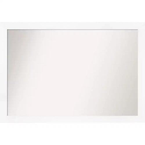 39" x 27" Non-Beveled Cabinet White Narrow Wall Mirror - Amanti Art: Modern Style, Polystyrene Frame, Includes Mount Hardware