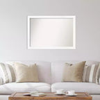Espejo de pared estrecho blanco para gabinete sin bisel de 39" x 27" - Amanti Art: estilo moderno, marco de poliestireno, incluye accesorios de montaje