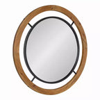32" x 32" Whalen Round Wall Mirror Brown - Kate & Laurel All Things Decor: Shabby-Chic, No Assembly Required