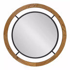 Espejo de pared redondo Whalen de 32 x 32 pulgadas, color marrón - Kate & Laurel All Things Decor: Shabby-Chic, no requiere montaje