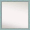 Amanti Art 28" x 28" Sky Blue Rustic Wood Wall Mirror, Square Frame