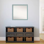 Espejo de pared cuadrado de madera rústica azul cielo Amanti Art de 71 x 71 cm