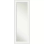 20" x 54" Non-Beveled Ridge White Full Length on The Door Mirror - Amanti Art: Polystyrene Frame, Includes Mounting Hardware