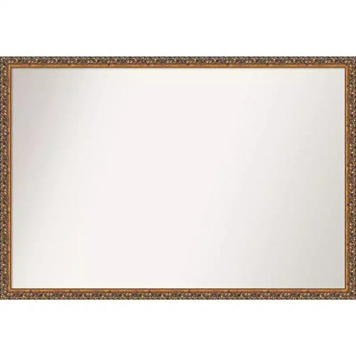 38" x 26" Non-Beveled Antique Bronze Wood Wall Mirror - Amanti Art: Rectangular, Includes Mounting Hardware