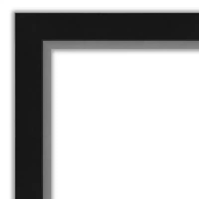 Espejo de pared estrecho negro plateado Eva sin bisel de 29" x 29" - Amanti Art