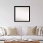 Espejo de pared estrecho negro plateado Eva sin bisel de 29" x 29" - Amanti Art