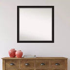 Espejo de pared estrecho negro plateado Eva sin bisel de 29" x 29" - Amanti Art