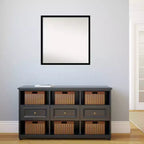 Espejo de pared negro azabache de 28" x 28" sin biselado - Amanti Art