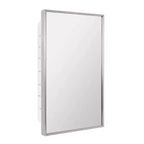 Head West 16"x26" Brushed Chrome Recessed Medicine Cabinet Mirror