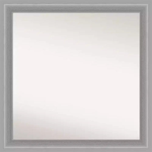 31" x 31" Non-Beveled Peak Polished Nickel Wall Mirror: Amanti Art, Square Framed, Modern Decor