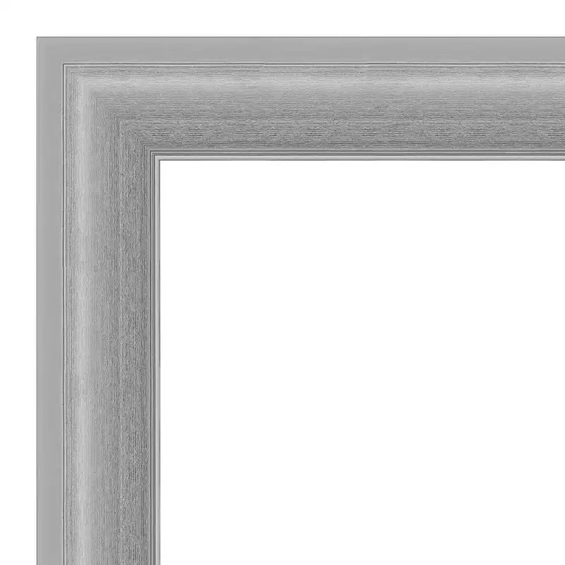 Espejo de pared con pico no biselado de níquel pulido de 31" x 31": Amanti Art, cuadrado enmarcado, decoración moderna