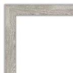 Espejo de pared de baño estrecho Paloma sin bisel de 42" x 31" en gris lavado - Amanti Art: montado en la pared, marco de poliestireno