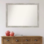 Espejo de pared de baño estrecho Paloma sin bisel de 42" x 31" en gris lavado - Amanti Art: montado en la pared, marco de poliestireno