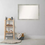 Espejo de pared de baño estrecho Paloma sin bisel de 42" x 31" en gris lavado - Amanti Art: montado en la pared, marco de poliestireno
