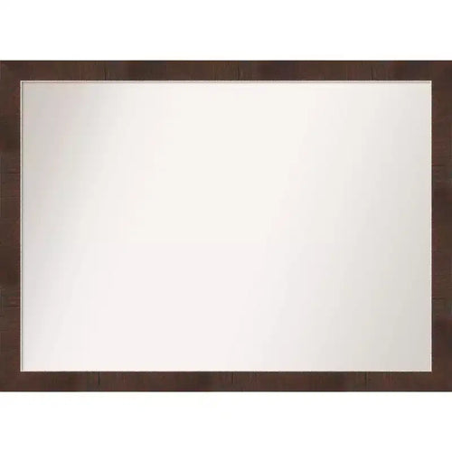 41" x 30" Non-Beveled Wildwood Brown Narrow Bathroom Wall Mirror - Amanti Art: Modern Rectangle, Polystyrene Frame