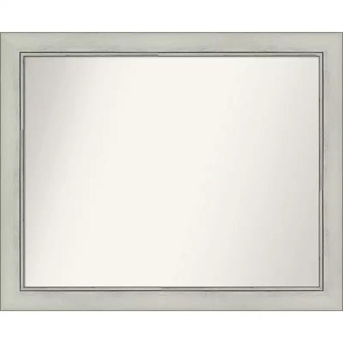 32" x 26" Flair Silver Patina Wall Mirror: Modern Rectangle, Includes Mounting Hardware - Amanti Art