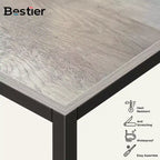 Bestier - Escritorios de computadora de 55 pulgadas con estantería reversible, escritorio de pie para oficina en casa/estudio/juegos
