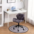 Sillón de oficina giratorio ajustable Roundhill Furniture Eldon con capitoné de diamante, gris